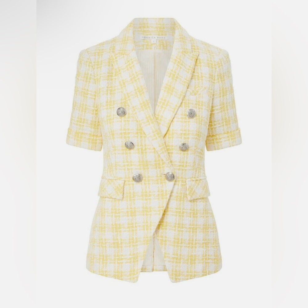 NWOT Veronica Beard Jenny Dickey Jacket- Yellow Tweed size 4